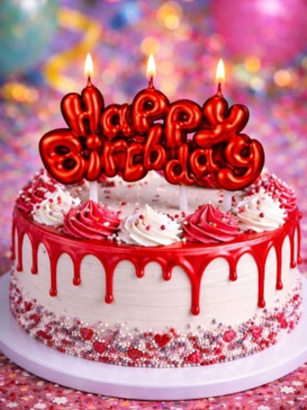 PARTY BREEZE HAPPY BIRTHDAY LETTER CAKE CANDLE DECORATIONS ITEMS SMOKELESS SET OF 1 Candle(Red, Pack of 1)
