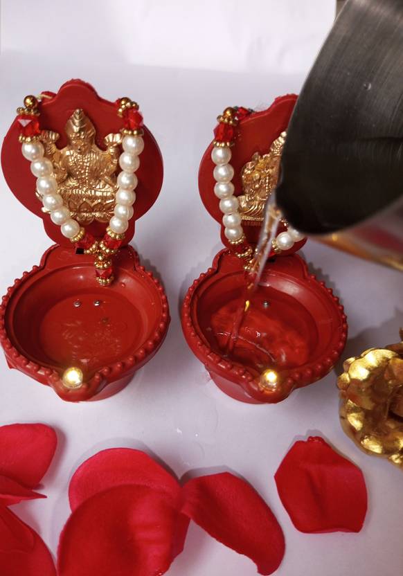 GARCY Diwali Water Sensor LED Lord Laxmi Ganesha Diyas Candle 72 hr