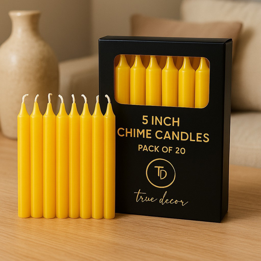 True True Décor 5 Inch Chime/Mombati for Home Decoration Candle(Yellow, Pack of 20) - Flipkart Deal