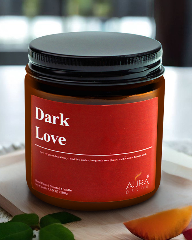 AuraDecor Scented Soy Wax Amber Jar Candle, Organic Luxury Aroma, Aromatic Candle(Maroon, Pack of 1)