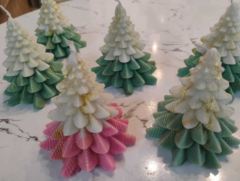 sreisai store Multicolour Christmas tree Candle(Multicolor, Pack of 2)