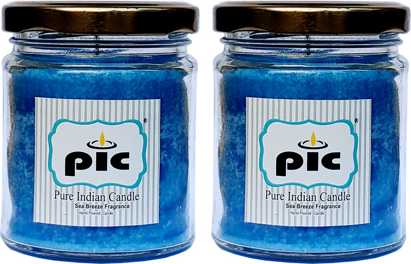 PIC PIC Handpourd Sea Bareez Scented Jar Wax Candle PICSJC149240 Candle(Blue, Pack of 2) - Flipkart Deal
