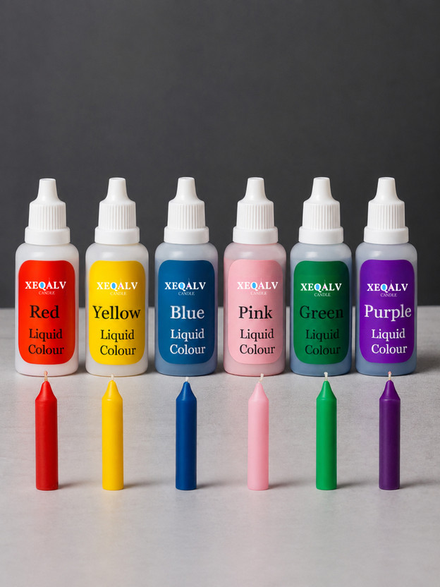XEQALV Liquid Pigment Candle Making Wax Color (5ml x 6, 30ml ) Use All Types Candle Candle(Multicolor, Pack of 6)