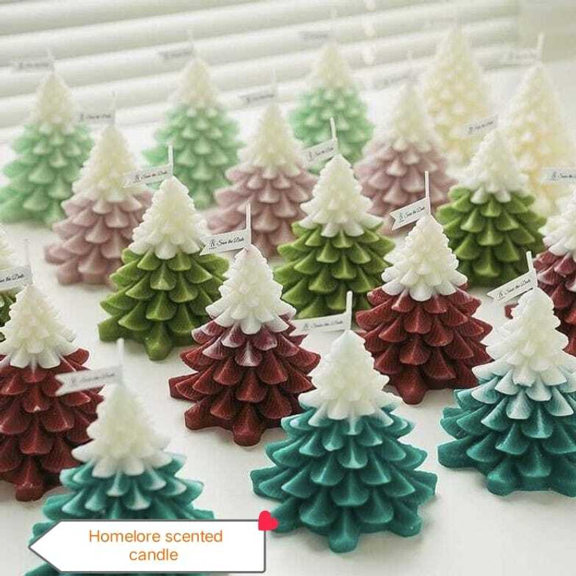 HOMELORE Premium Christmas Tree Scented Candles Set Of 2 Multicolor Candle Candle(Multicolor, Pack of 2)