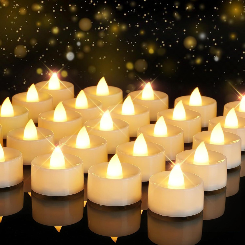 Flipkart SmartBuy Flameless LED Candles Tea Lights Battery Operated, 200+Hours Electric Candles Candle(White, Yellow, Pack of 12)