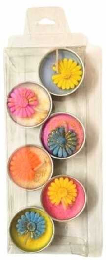 Quality Haat Lavender & Aqua Scented Soy Wax Tealight Candles | 2–3 Hour Burn Time | Candle(Multicolor, Pack of 6)