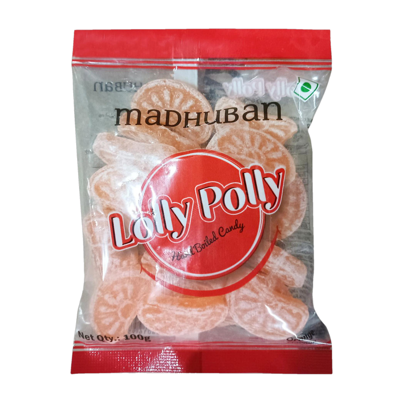 Madhuban Lollypolly Flavoured Orange Candy(100 g)