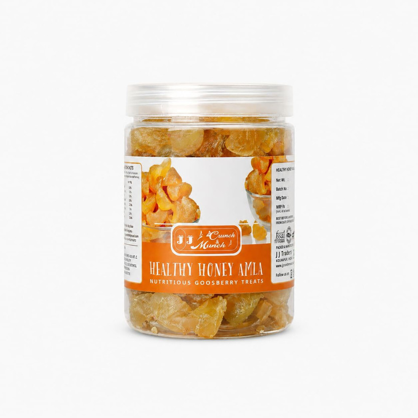 J J crunch N munch Purely Honey Processed Sugar-free Dry Amla Candy(350 g)