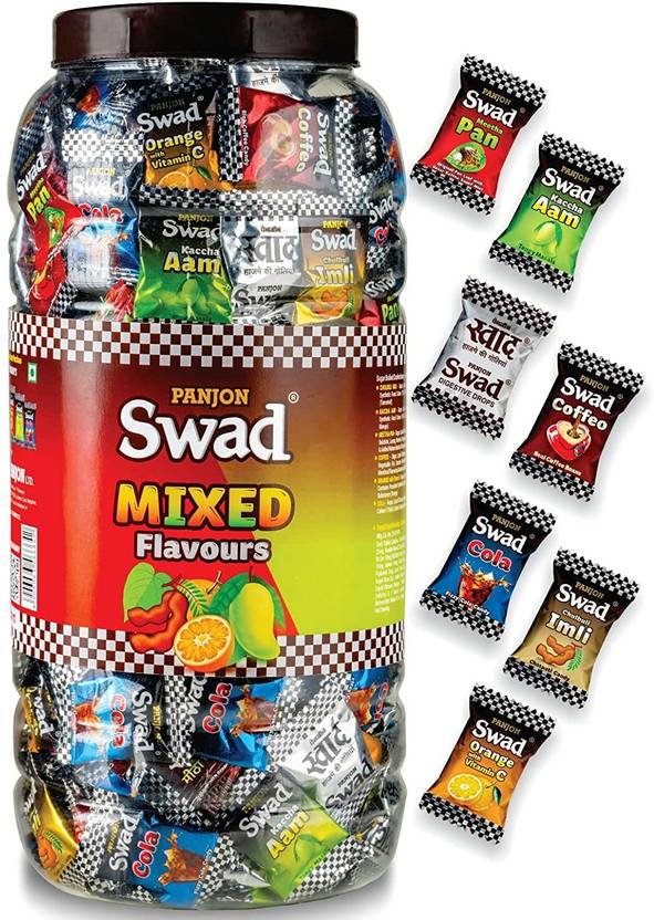 SWAD Mixed Assorted Candy Jar (Kaccha Mango,Imli,Coffee,Cola,Pan,Orange