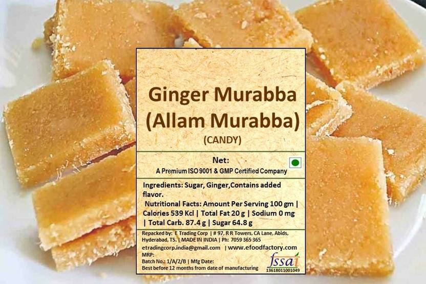 E Food Factory Ginger Murabba (Allam Murabba) 250 g Ginger Candy Price