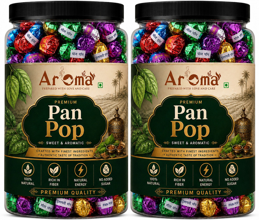 Aroma Paan Pop Mouth Freshener Combo | Paan Flavored Candy | Refreshing After Meal Paan Candy(2 x 900 g)