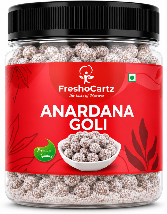 FreshoCartz Digestive Anardana Goli Churan | Pomegranate Candy Jar | Sweet & Sour Churna Anar Candy(400 g)