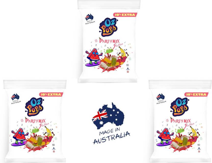 Oz pops Australian Party Mix Pack of 3 Mix Fruits Jelly Candy Price in