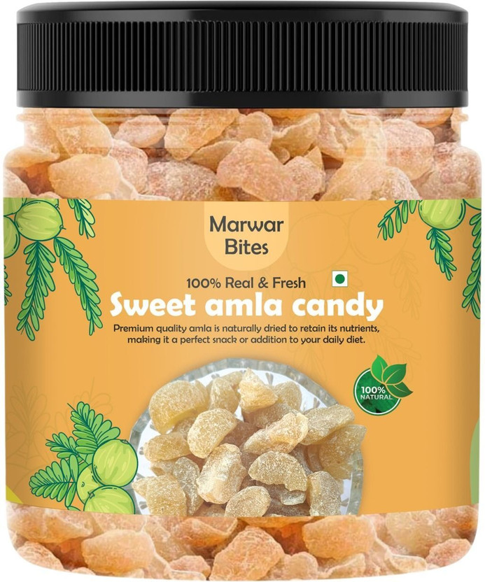 Marwar Bites Dried Amla Candy | Sweet Amla Candy | Mitha Avla | Dried Gooseberry Fruit | Amla Sweet & Tangy, Chatpata Candy(500 g)