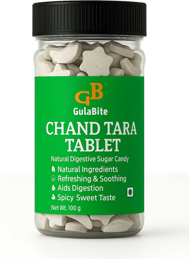 GULABITE Chand Tara Tablet – Khatta Meetha Digestive Tablet | Star & Moon Shape | Candy Candy(100 g)
