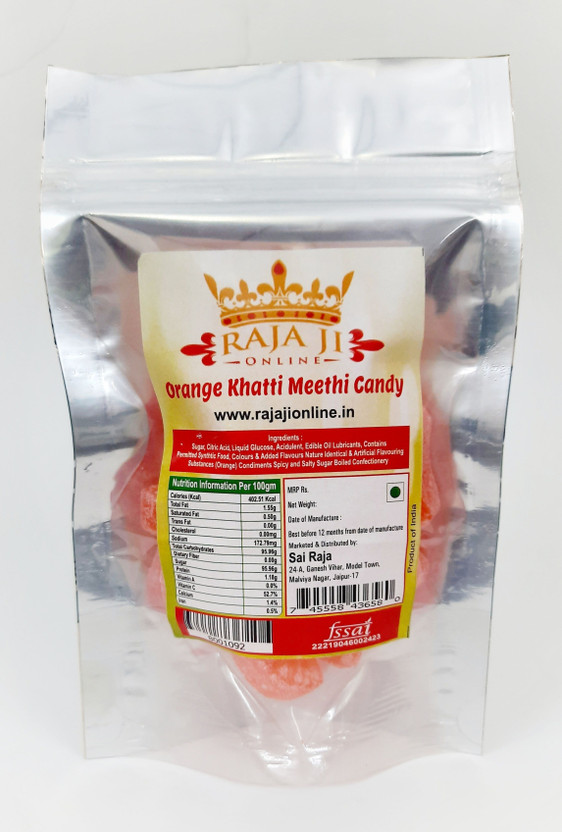 Raja Ji Online Orange Khatti Meethi Candy Orange Sour Candy(50 g)