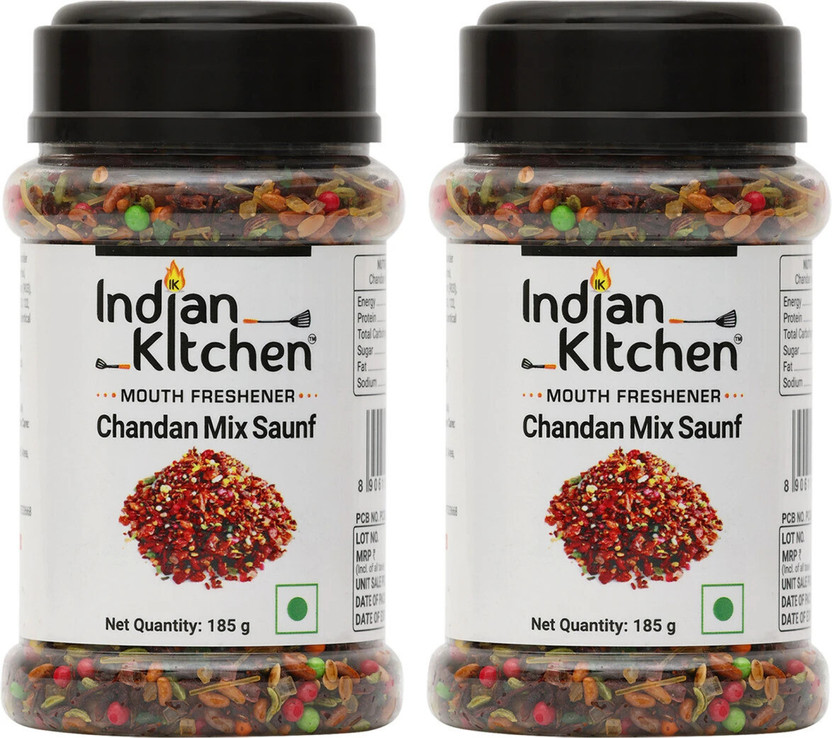 Indian kitchen Chandan Mix Saunf (Pack of 2) Chandan Mouth Freshener(2 x 185 g)
