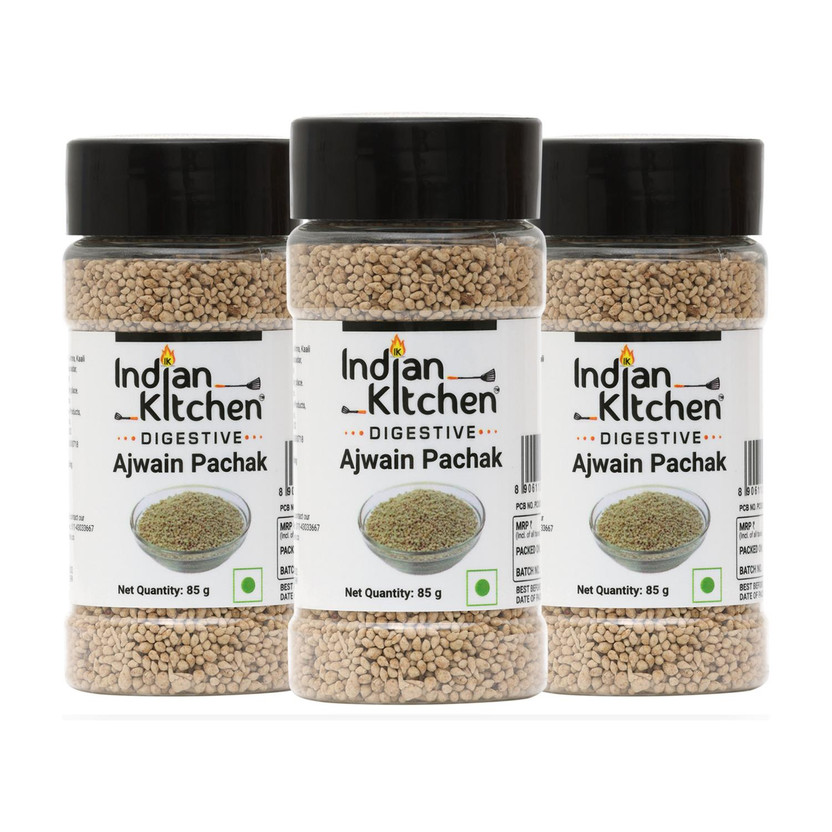 Indian kitchen Ajwain Pachak 85g | Tasty Goli Relieve Gas Acidity -(Pack of 3) Ajwain Pachak Mouth Freshener(3 x 85 g)