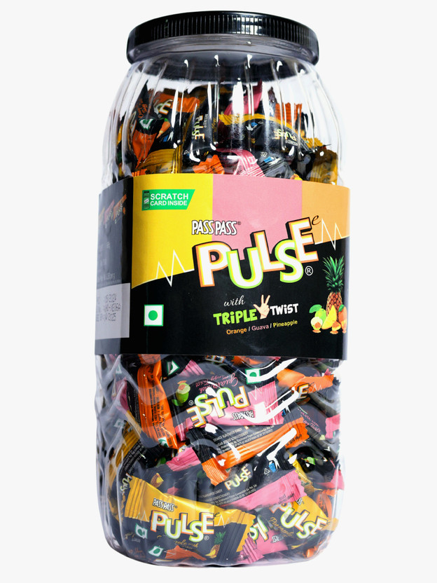 Pass Pass Pulse Candy with triple Twist MIX jar ALL MIX Candy (175 pieces) MIX FLAVOUR Candy(175 pieces)