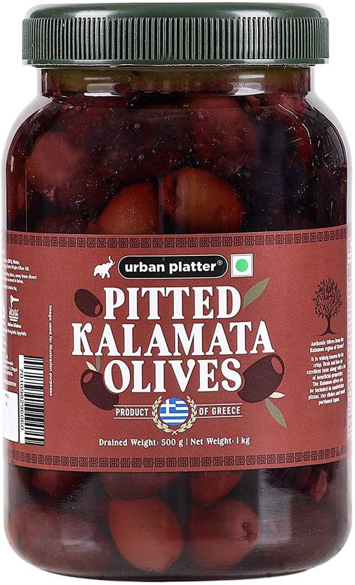 urban platter Greek Pitted Kalamata Olives, 1Kg [Drained Weight 500g