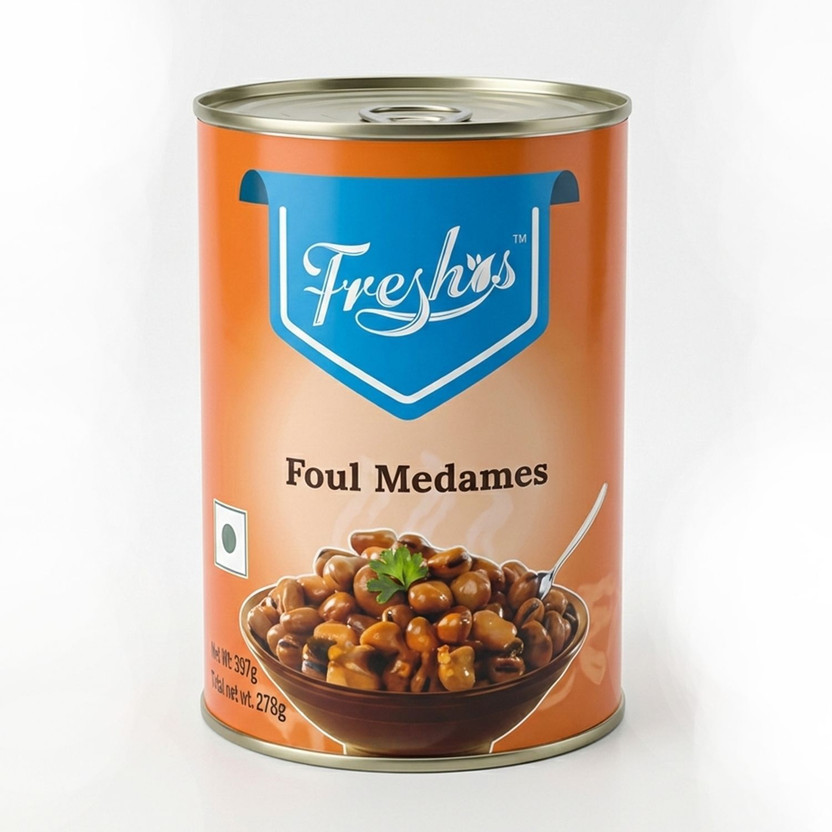 Freshos Foul Meddamas 397 g |Cooked Fava Beans| Middle Eastern Beans for Salads & Mezze Beans(397 g)