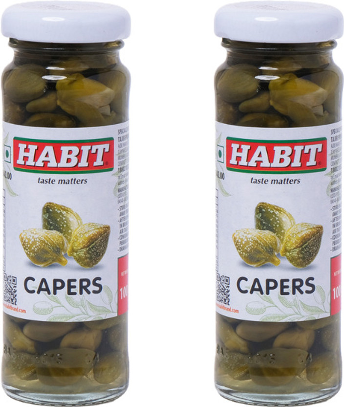 HABIT Capers in Brine 100g x Pack of 2 | Pickled Buds Ideal for Salads & Seafood Vegetables(100 g, Pack of 2)