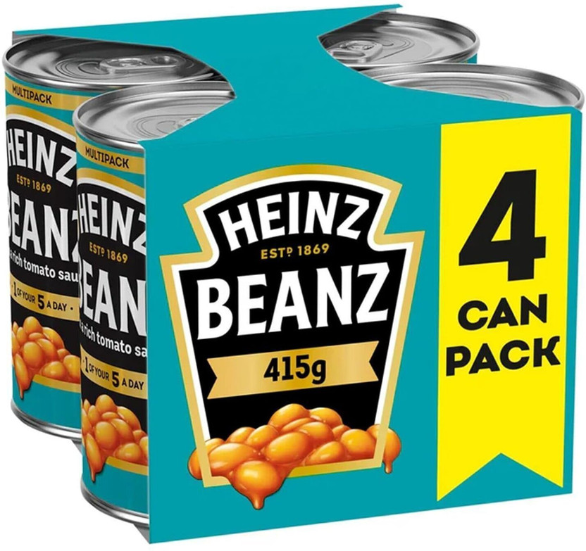 HEINZ HEINZ Beanz 14.64 oz / 415g Pack of 4 | In A Rich Tomato Sauce | Baked Beans Beans(4 Piece, Pack of 4) - Flipkart Deal