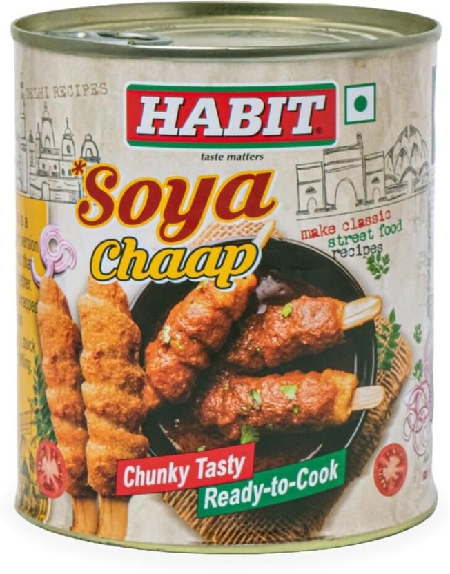 HABIT Soya Chaap - 850g x Pack of 1 | Soft & Chewy | For Curries, Grilling, Cooking Vegetables(850 g)