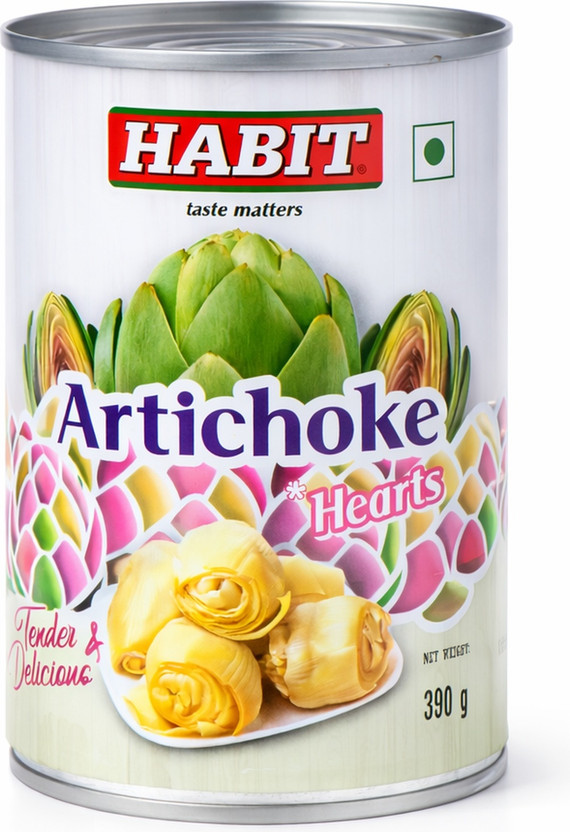 HABIT Artichoke Hearts – 390g x Pack of 1 | Tender & Tasty | For Salads, Cooking Vegetables(390 g)