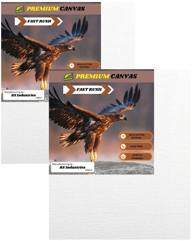 Fast Rush Premium Canvas Board 2(8x10) Canavs pennel Cotton Soft Touch Acrylic Primed Board (Set of 2)(White)