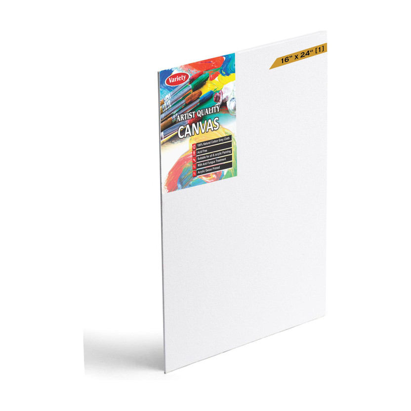 VARIETY VARIETY 16" X 24" CANVAS BOARD Cotton Medium Grain Board Canvas (Set of 1)(White) - Flipkart Deal