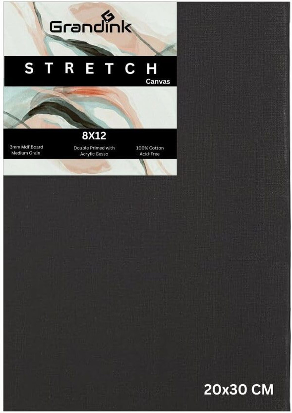 Grandink Grandink Stretch Canvas Cotton Acid Free Pre Stretched Canvas (Set of 1)(Black) - Flipkart Deal