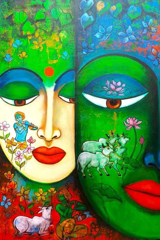 Lord Radha Krishna Religious Waterproof Vinyl Sticker Poster can3439