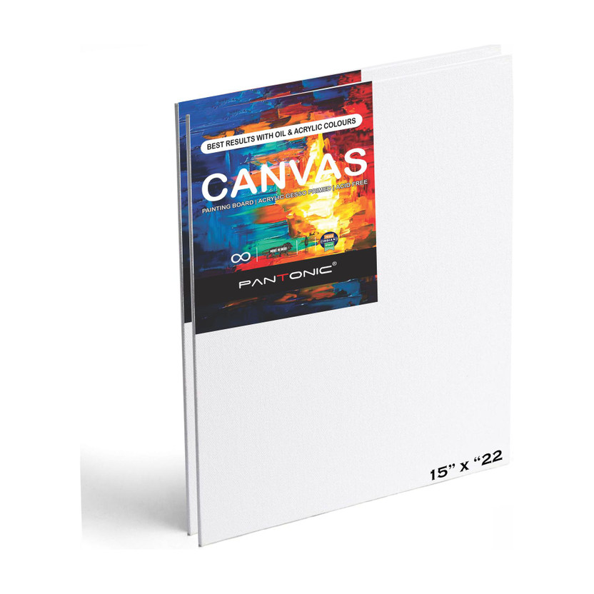 PANTONIC PANTONIC PANTONIC 15x22 ARTIST'S CANVAS BOARD FOR PAINTING & SKETCHING 5oz Pre Primed Cotton Medium Grain Board Canvas (Set of 2)(PURE WHITE) - Flipkart Deal