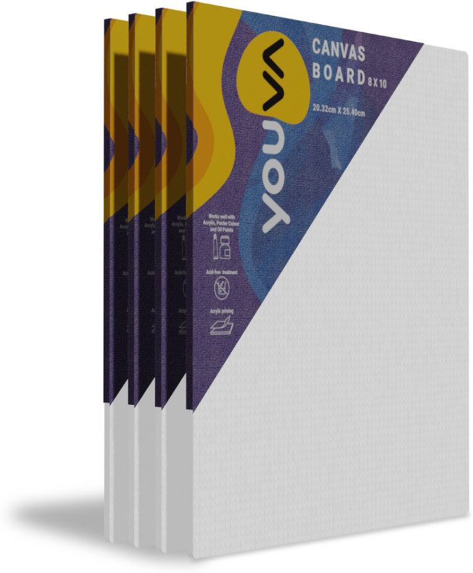 NAVNEET NAVNEET Youva Canvas Board 8" x 10" Cotton Medium Grain Board Canvas (Set of 1)(Multicolor) - Flipkart Deal