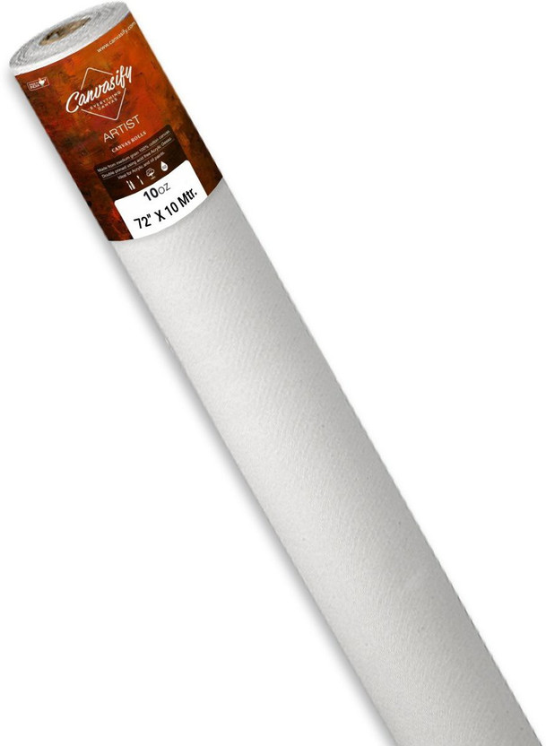 Canvasify Canvasify 10oz Primed Cotton Canvas Roll (72" X 10" mtr) Ideal for Oil & Acrylic Cotton Medium Grain Canvas Roll (Set of 1)(White) - Flipkart Deal