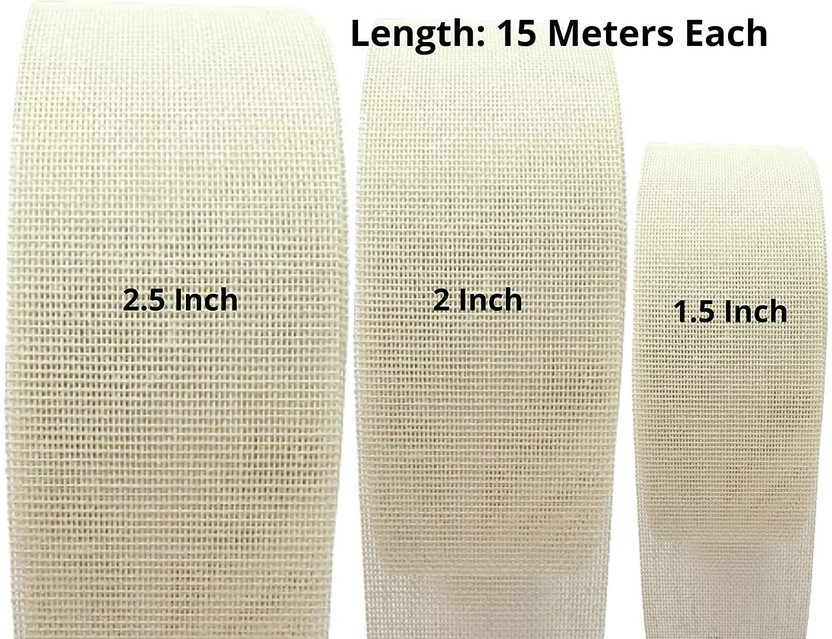 Party Junction Buckram Cotton Soft Touch Canvas Roll (Set of 3)(White)