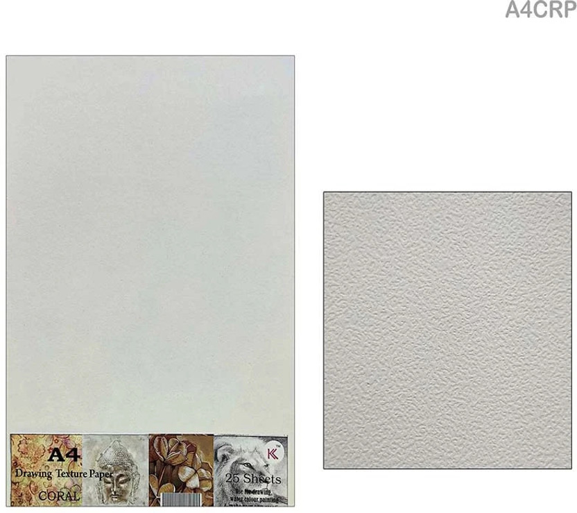 KTrading KTrading A4 Coral Canvas Milky White Drawing Texture Paper Acrylic Fine Grain Canvas Pad (Set of 25)(Milky white) - Flipkart Deal