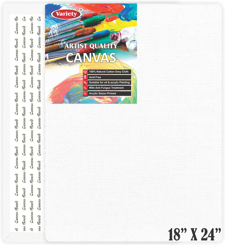 VARIETY 18 X 24 BOARD CANVAS Cotton Medium Grain Board Canvas (Set of 1)(PURE WHITE)