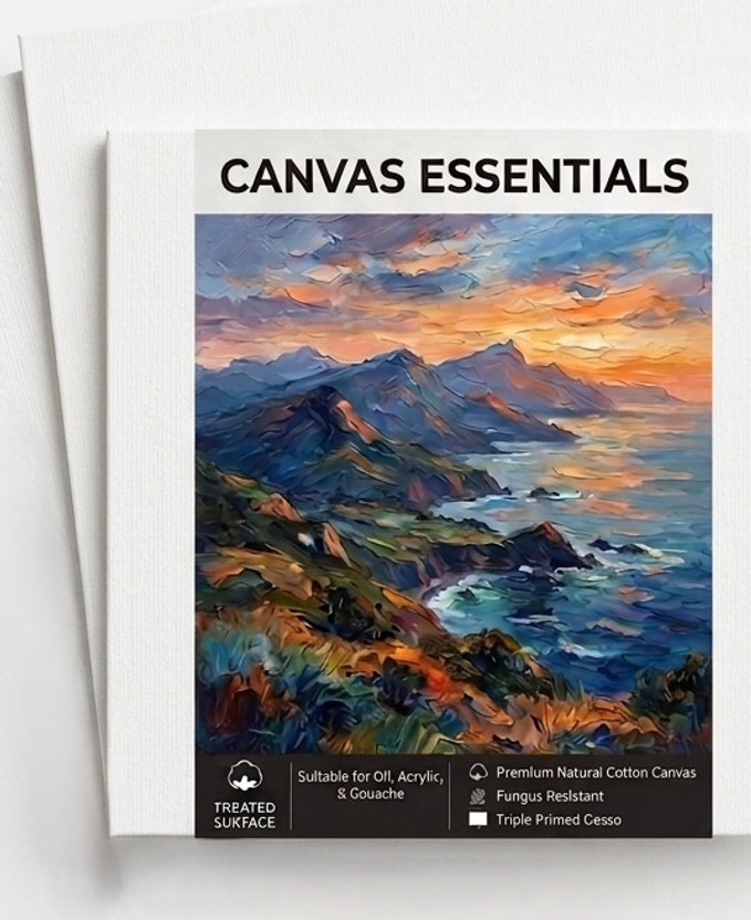 KLOX KLOX Pack of 2 | Professional Painting Canvas Board 8x10 Inch | Pre-Primed Cotton Medium Grain Board Canvas (Set of 2)(White) - Flipkart Deal