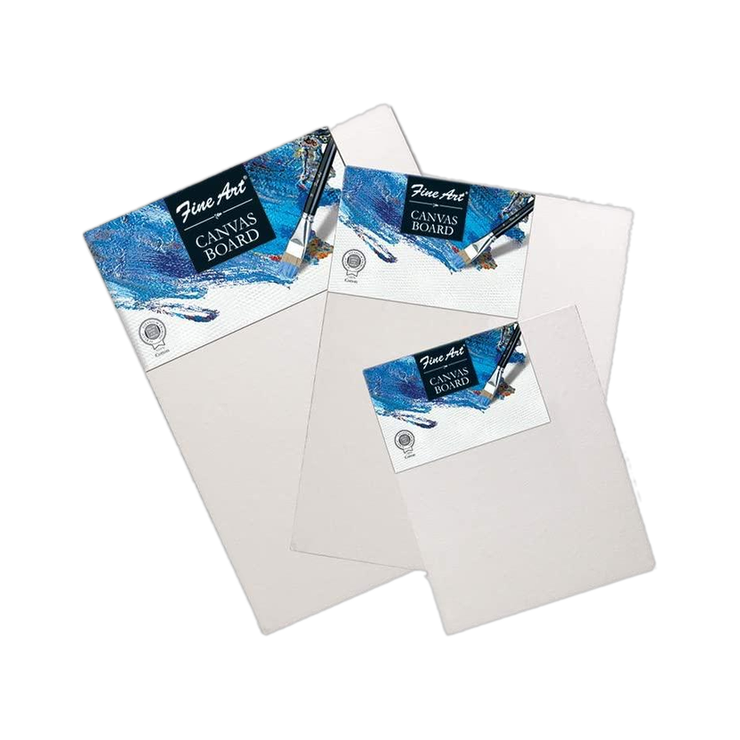 Fine Art Artist Grade Canvas Range Cotton Fine Grain Board Canvas (Set of 1)(White)
