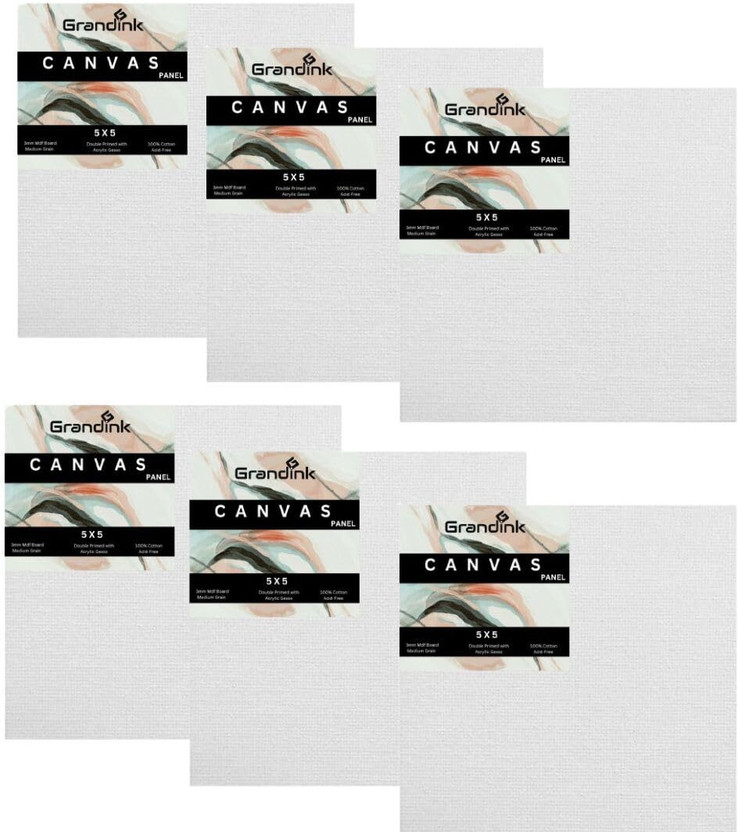 Grandink Grandink CP Cotton Medium Grain Board Canvas (Set of 6)(White) - Flipkart Deal