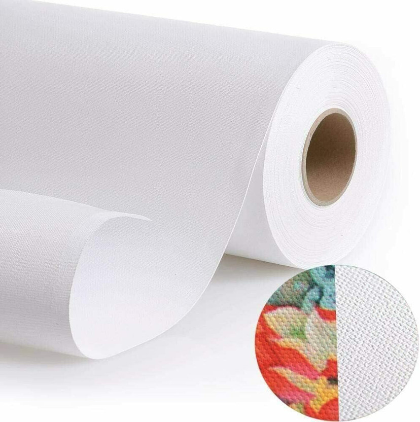 TARA SHREE TRADINGS canvass rollss 12x5 mtrr Cotton Medium Grain Canvas Roll (Set of 1)(White)