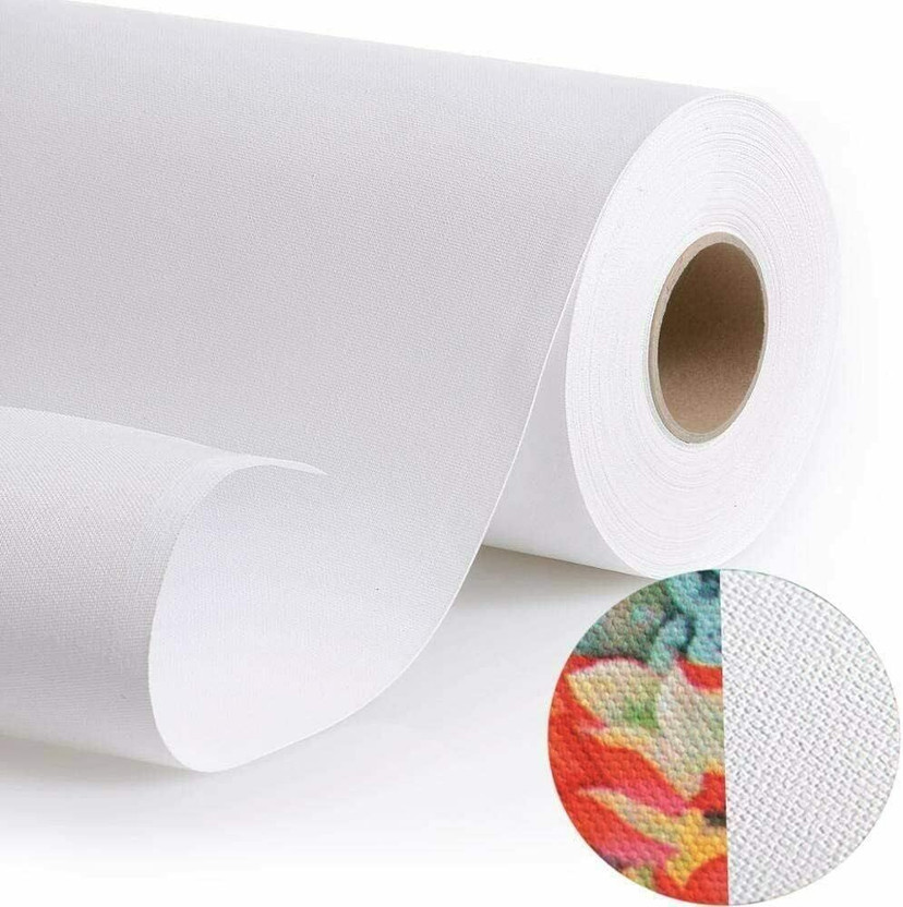 Paintingero canvass rollss 12x5 mtrr Cotton Medium Grain Canvas Roll (Set of 1)(White)