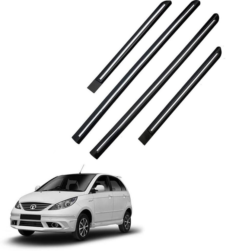 TECHMOZ TATA INDICA VISTA DOOR SIDE BEADING CHROME LINE SET OF 4 Car Beading Roll For Door(5 m)
