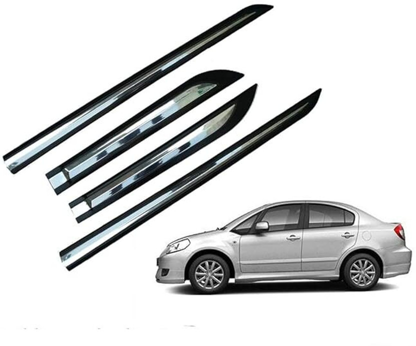 CARSHADE Half Chrome Side Beading Side Cladding Door Protector For Maruti SX4 Set of 4 Car Beading Roll For Door(5 m)