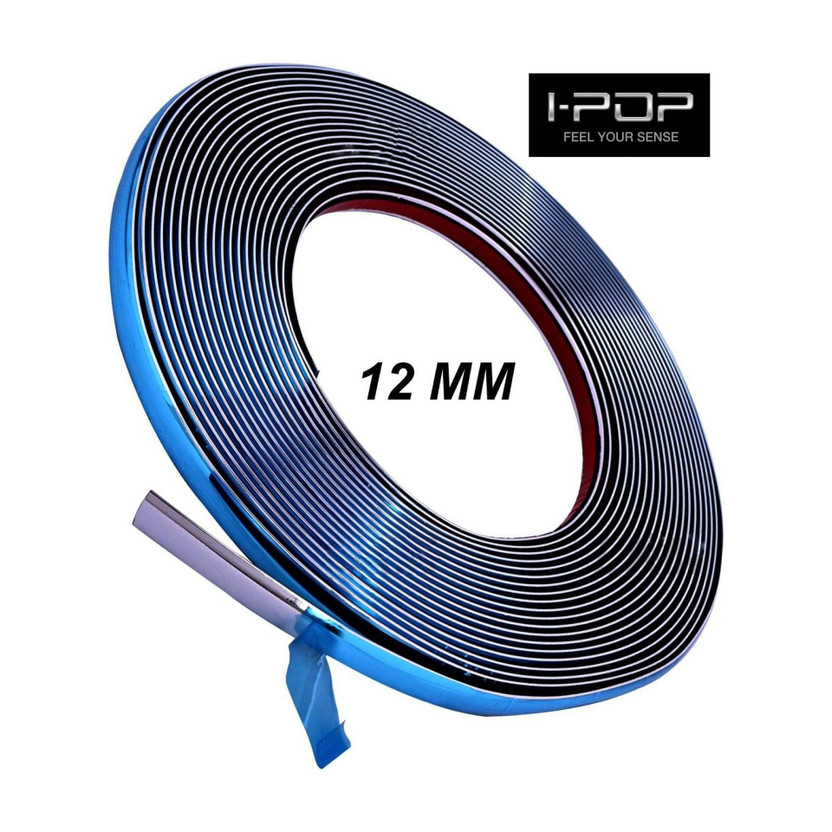 ANIMAZE 12mm Chrome Car Styling Strip - Universal DIY Exterior/Interior Trim (2 Meters) Car Beading Roll For Window, Bonnet, Door, Bumper, Grill and Garnish Cover, Window Sill(4 m)