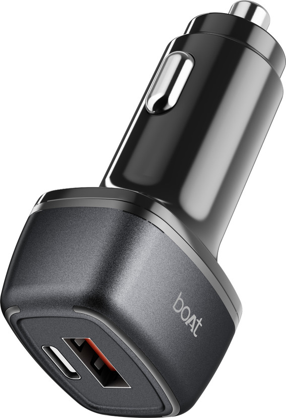 boAt 48 W Turbo Car Charger(Black, With USB Cable)