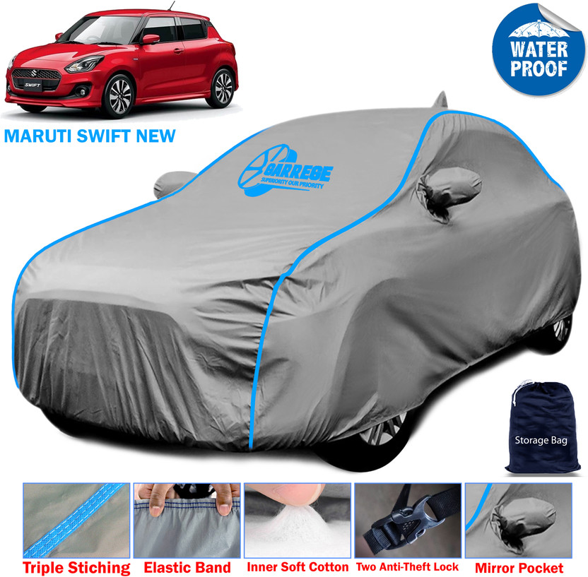 GARREGE Car Cover For Maruti Suzuki Swift (With Mirror Pockets)(Grey, For 2018, 2019, 2020, 2021, 2022 Models)