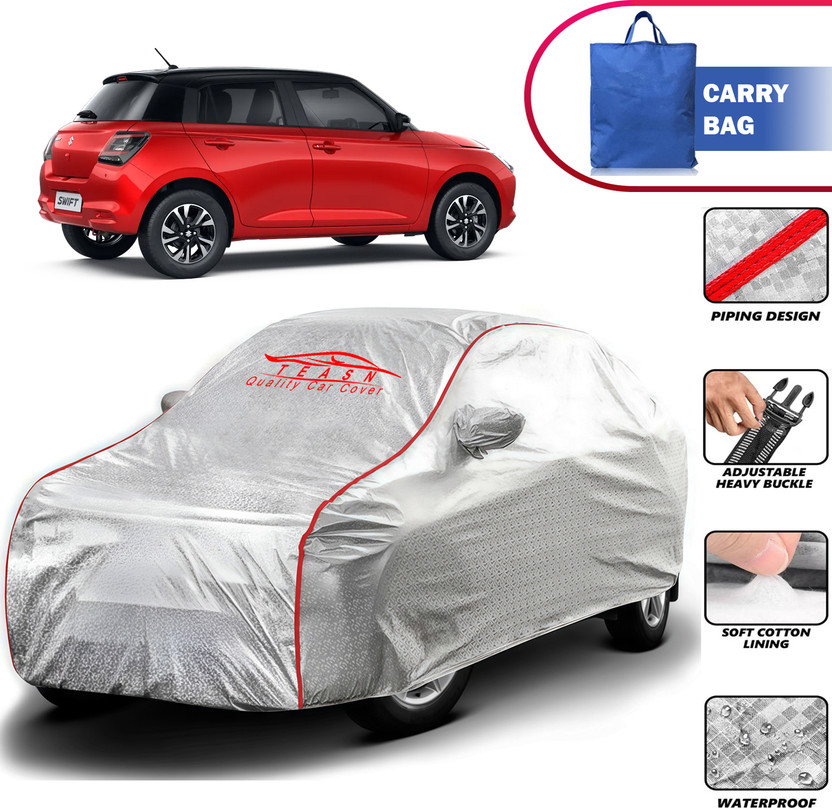 TEASN Car Cover For Maruti, Maruti Suzuki Swift, Swift LDI, Swift LXI, Swift RS, Swift VXI, Swift VDI (With Mirror Pockets)(Silver, For 2016, 2017, 2018, 2019, 2020, 2021, 2022, 2023, 2024, 2025 Models)